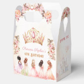 Prinses Kroon Roze Goud Bloemen Meisje Verjaardag Bedankdoosjes (Geopend)