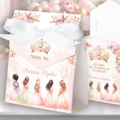 Prinses Kroon Roze Goud Bloemen Meisje Verjaardags Bedankdoosjes