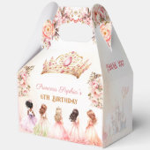 Prinses Kroon Roze Goud Bloemen Verjaardag Groot Bedankdoosjes (Voorkant)