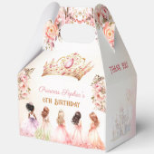 Prinses Kroon Roze Goud Bloemen Verjaardag Groot Bedankdoosjes (Achterkant)