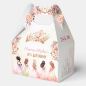Prinses Kroon Roze Goud Bloemen Verjaardag Medium Bedankdoosjes (Achterkant)