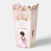 Prinses Kroon Roze Goud Bloemen Verjaardag Popcorn Bedankdoosjes (Achterkant)