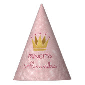 Prinses kroon roze goud blozen roze glans feesthoedjes (Voorkant)