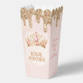 Prinses Kroon Roze Gouden Glitter Verjaardag Popco Bedankdoosjes (Voorkant)
