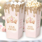Prinses Kroon Roze Gouden Glitter Verjaardag Popco Bedankdoosjes