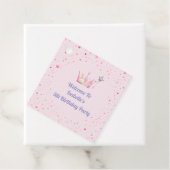 Prinses Kroon Roze Meisje 5e Verjaardag Bedankjes Labels (In situ)