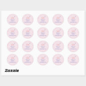 Prinses Kroon Roze Meisje 5e Verjaardag Ronde Sticker (Vel)