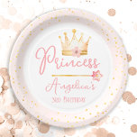 Prinses Kroon Roze Meisje Verjaardag Papieren Bordje<br><div class="desc">Schattigee waterverf Princess Crown met wand Verjaardag waterverf kunstwerk. Het thema van de verjaardag van de kinderprinses. Gemakkelijk te personaliseren. Ook beschikbaar als digitale download!</div>