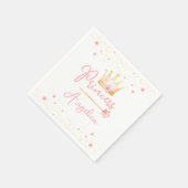 Prinses Kroon Roze Meisje Verjaardag Servet (Hoek)