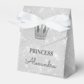 Prinses Kroon Roze Zilver Glans Bedankdoosjes (Voorkant Zijde)