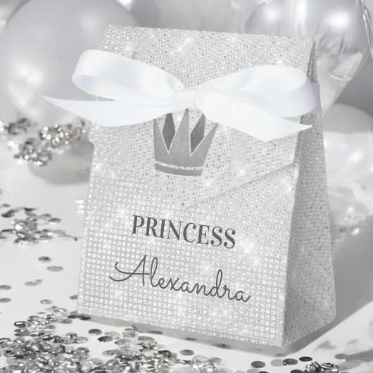 Prinses Kroon Roze Zilver Glans Bedankdoosjes