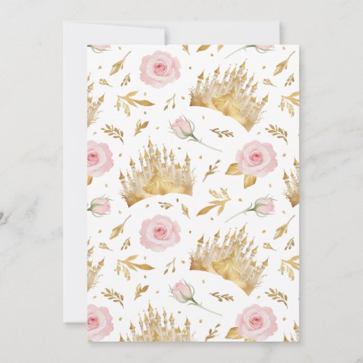 Prinses Kroon Sprookje Verjaardag Uitnodiging (Achterkant)