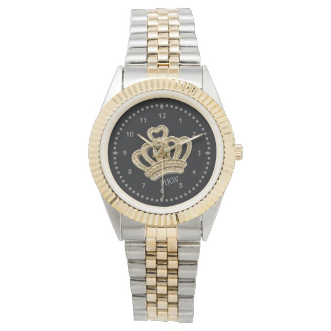 Prinses Kroon Twee-Tone Monogram eWatch Horloge (Voorkant)