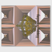 Prinses Kroon Verjaardag Meisje Cadeaupapier (Vlak)