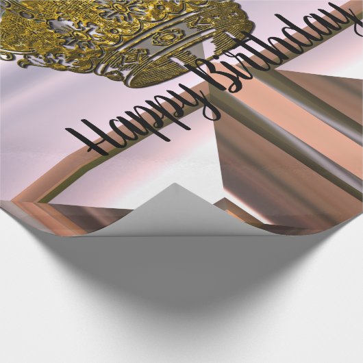 Prinses Kroon Verjaardag Meisje Cadeaupapier (Hoek)