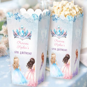 Prinses Kroon Winter Bloemen Verjaardag Popcorn Bedankdoosjes