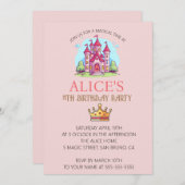 Prinses Kroonkasteel Verjaardag Uitnodiging (Voorkant / Achterkant)