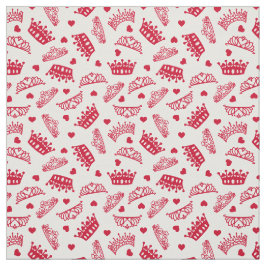 Prinses kroont tiara's en harten rode Valentijnse Stof