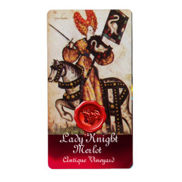 PRINSES LADY RIDDER WIJNETIKET, RODE WAX ZEGEL ETIKET