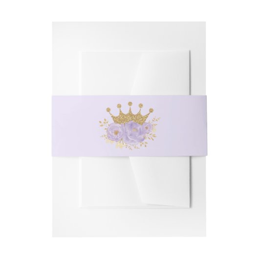 prinses Lavender Gold Baby Girl Birthday Uitnodigingen Wikkel (Voorkant Voorbeeld)