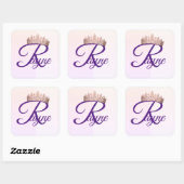 Prinses letter R Vierkante Sticker (Vel)
