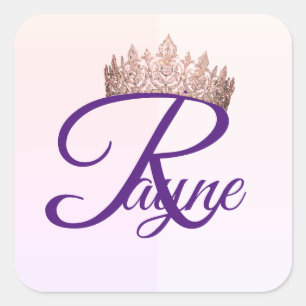Prinses letter R Vierkante Sticker