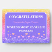 Prinses! Leuke gepersonaliseerde meisjestableau pl Fotoplaat (voorkant)