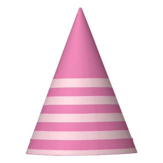 Prinses Licht Roze en Roze Gestreept Feesthoedjes (Voorkant)