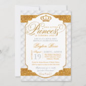 Prinses Luxe Wit Goud Verjaardag Uitnodiging (Voorkant)