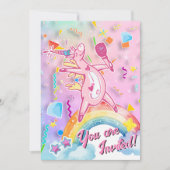 Prinses Magische Eenhoorn Verjaardag Uitnodigen Kaart (Voorkant)