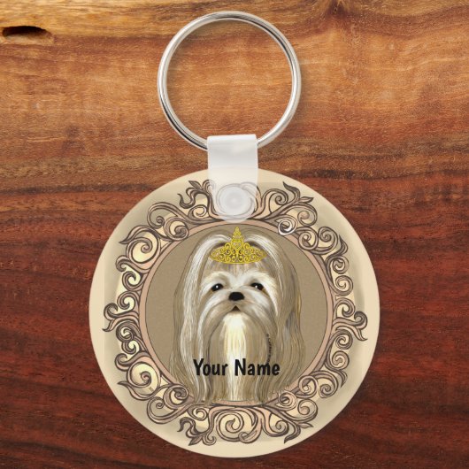 Prinses Maltese hond Sleutelhanger (Voorkant)