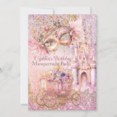 Prinses Masquerade Sprookje Verjaardagsfeest Kaart (Voorkant)