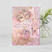Prinses Masquerade Sprookje Verjaardagsfeest Kaart (Staand voorkant)