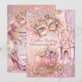 Prinses Masquerade Sprookje Verjaardagsfeest Kaart (Voorkant / Achterkant)