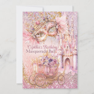 Prinses Masquerade Sprookje Verjaardagsfeest Kaart