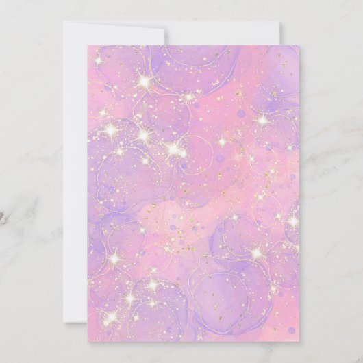 Prinses Meisje 4e Verjaardagsfeest Roze Goud Konin Kaart (Achterkant)