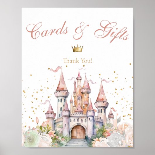 Prinses Meisje Blush Goud Koninklijk Kasteel Cadea Poster (Voorkant)