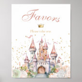 Prinses Meisje Blush Goud Koninklijke Kasteel Favo Poster (Voorkant)