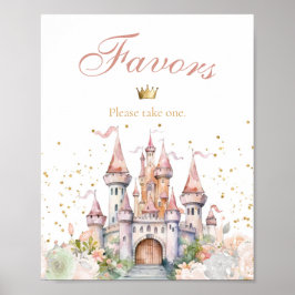 Prinses Meisje Blush Goud Koninklijke Kasteel Favo Poster