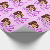 Prinses meisje donker haar naam leeftijd verjaarda cadeaupapier (Hoek)