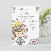 Prinses meisje eerste verjaardag viering dank u (Staand voorkant)