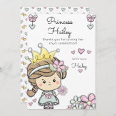 Prinses meisje eerste verjaardag viering dank u (Voorkant / Achterkant)