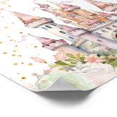 Prinses Meisje Goud Koninklijk Kasteel Gastenboek  Poster (Hoek)