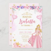 Prinses Meisje verjaardag Uitnodiging (Voorkant / Achterkant)