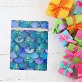 Prinses mermaid blue paarse mermaid scale cadeaupapier