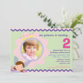 Prinses met aangepast fotofeest nodigen kaart (Staand voorkant)