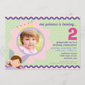 Prinses met aangepast fotofeest nodigen kaart