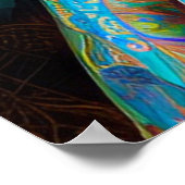 prinses met blauwe decoratieve kleding poster (Hoek)