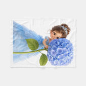 Prinses Met Blauwe Hortensia Deken (Voorkant (Horizontaal))