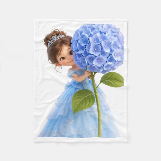 Prinses Met Blauwe Hortensia Deken (Voorkant)